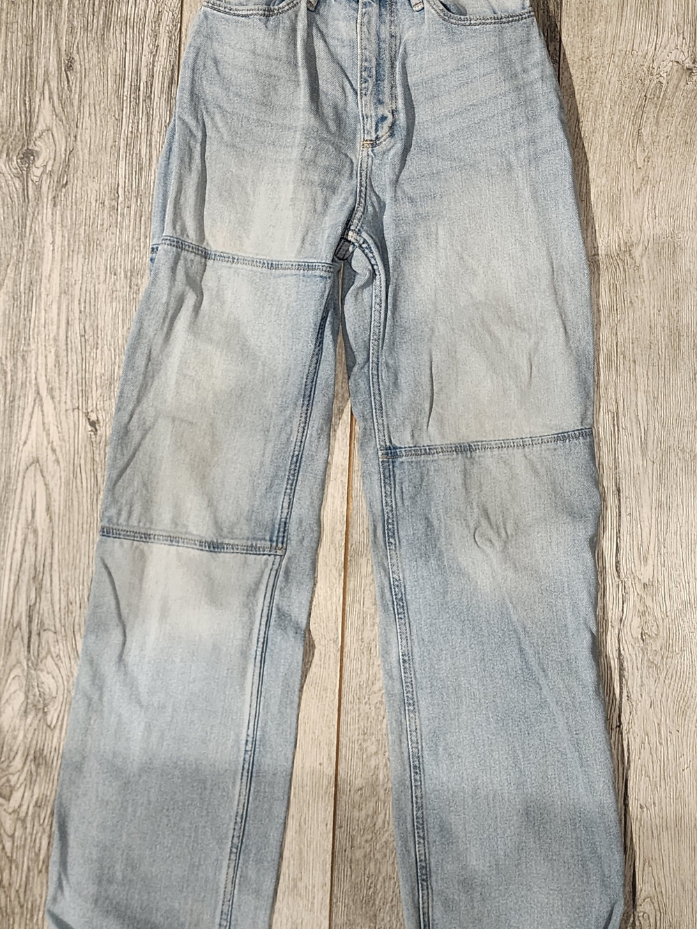 Hollister Light Blue Patchwork Wide Leg Jeans